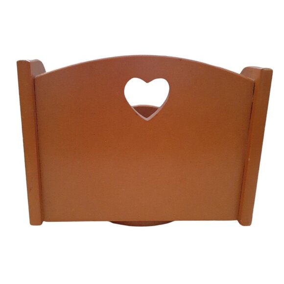 Wooden Swivel Mail Accessories Holder Heart Cutout Swivel Desk Organizer Caddy - Picture 5 of 7